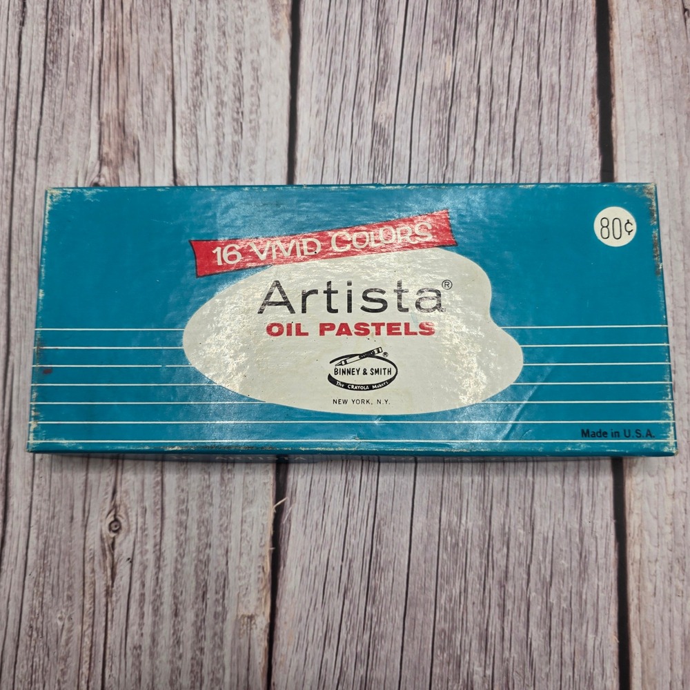 Artista Oil Pastels Binney & Smith Crayola 16 Vivid Colors Vintage Made‎ in USA